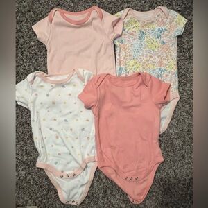Baby Gear Pink and Floral Bodysuit Set